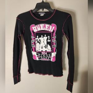 Sourpuss Black and Pink Long Sleeve Tee